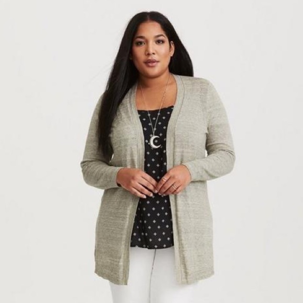 Torrid Cardigan Open Front Longline Sweater